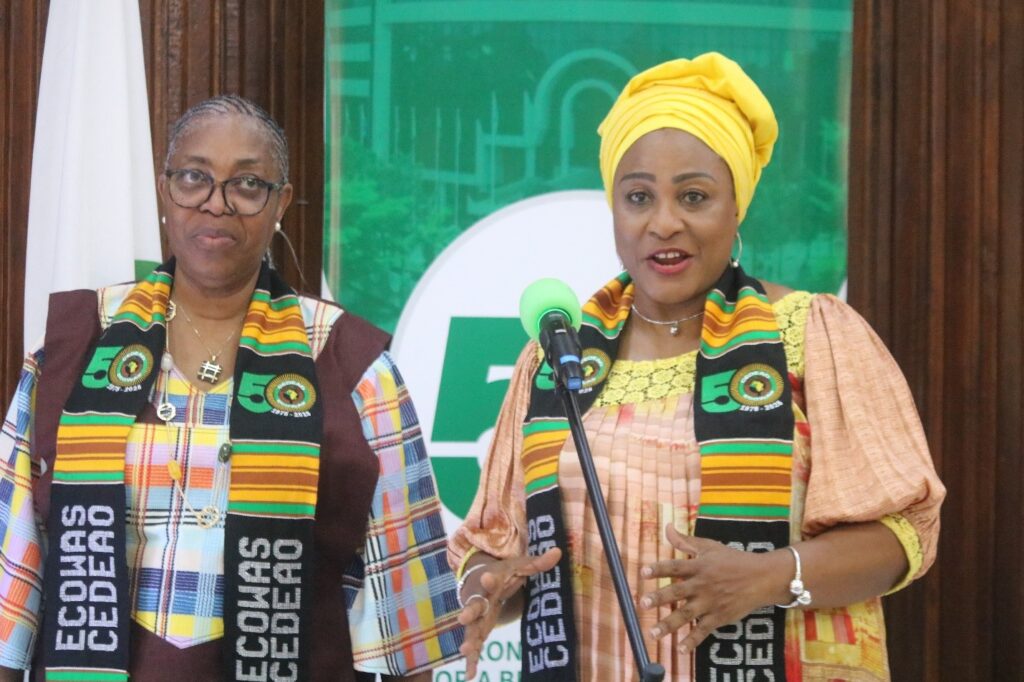 Acting Minister of Foreign Affairs, Cllr. Deweh E. Gray and ECOWAS Ambassador to Liberia posed for a photo shortly after the ceremony at the Ministry of Foreign Affairs RL